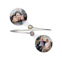 Thumbnail for Double Photo Bangle - Personalised Bracelet - Photo Bracelet - Picture Bracelet - Womens Bracelet Bracelet Silver Brother & Sisters