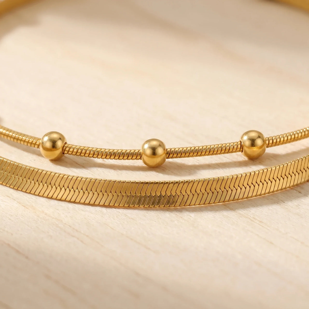 Double Snake Anklet Set