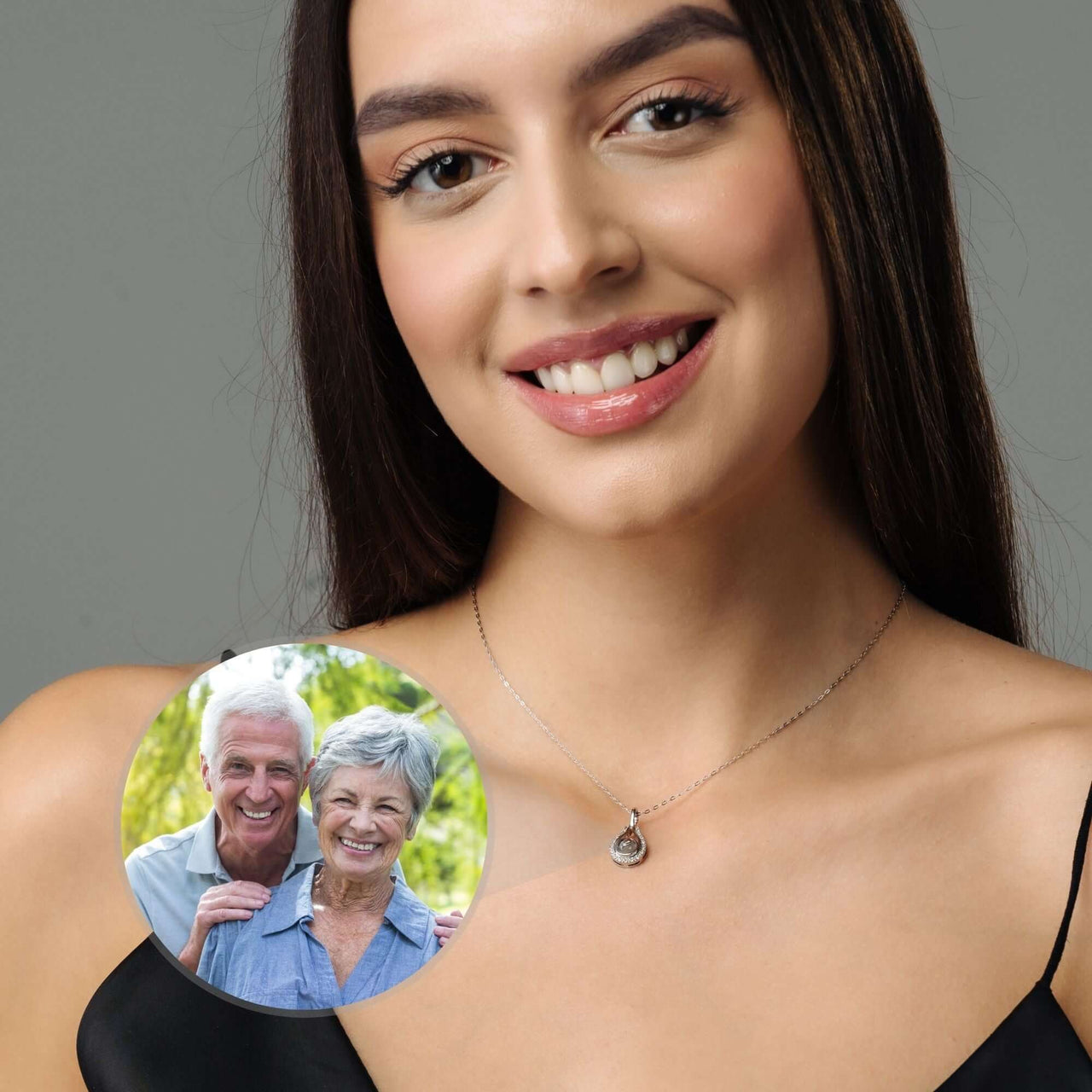 Drop Photo Necklace featuring a pendant with a cherished photo, crafted by Brother & Sisters.