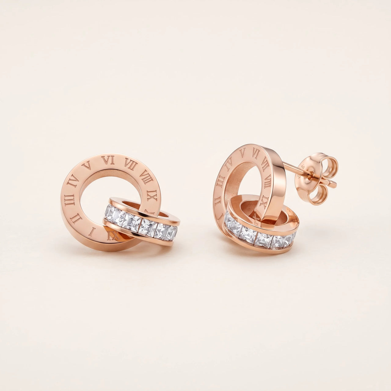 Creolen rosé goud — productfoto op witte achtergrond, rosé goud | SKU: 11137578-rose-gold