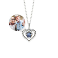 Thumbnail for Eternal Photo Necklace by Brother & Sisters with heart charm and personal photo projection feature.