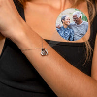 Thumbnail for Family Photo Bracelet featuring a sleek pendant with a cherished photo, designed by Brother & Sisters, perfect for keeping memories close.