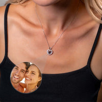 Thumbnail for Feminine Photo Necklace worn by a woman, featuring a personalised photo locket with cherished memories, Brother & Sisters.