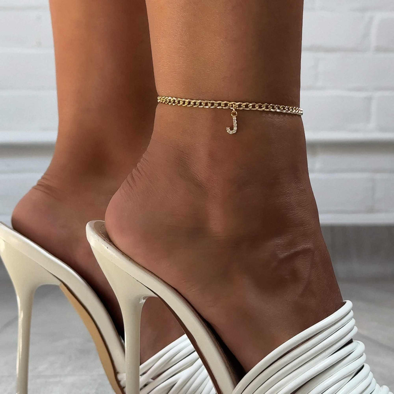 Gold Initial Anklet - Ankle Bracelet - Anklet for Women - Gold Leg Bracelet Anklet Brother & Sisters