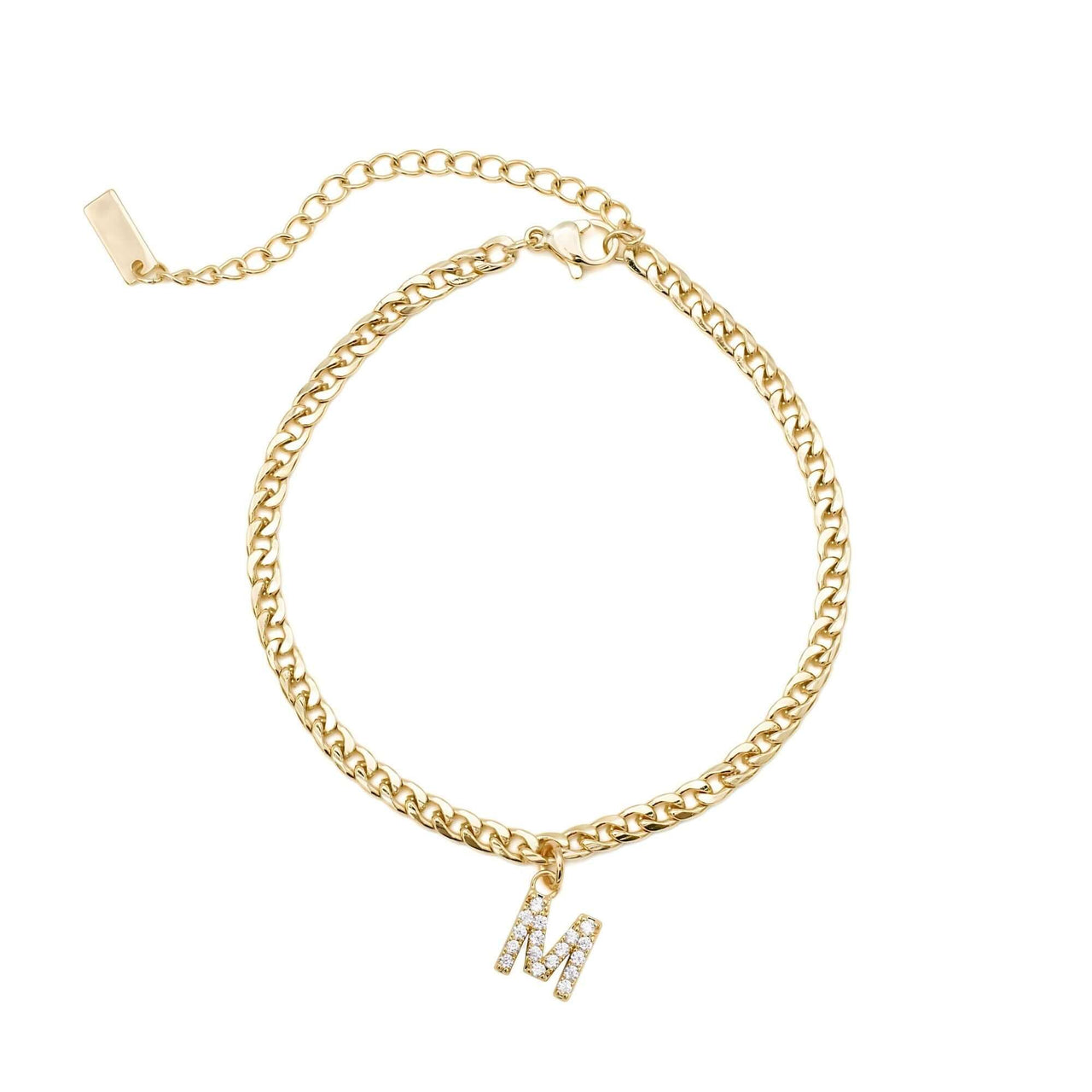 Gold Initial Anklet - Ankle Bracelet - Anklet for Women - Gold Leg Bracelet Anklet M Brother & Sisters