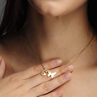 Thumbnail for Butterfly Initial Necklace showcasing a delicate butterfly charm and custom initial pendant by Brother & Sisters.