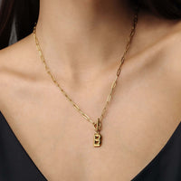Thumbnail for Chain Initial Necklace by Brother & Sisters featuring a gold initial pendant and delicate chain.