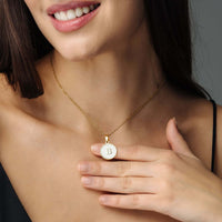 Thumbnail for Dreamy Initial Necklace by Brother & Sisters, elegant gold necklace with personalized initial charm.