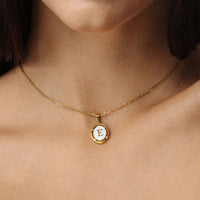 Thumbnail for Princess Initial Necklace by Brother & Sisters, featuring a delicate gold chain with a personalized E pendant.