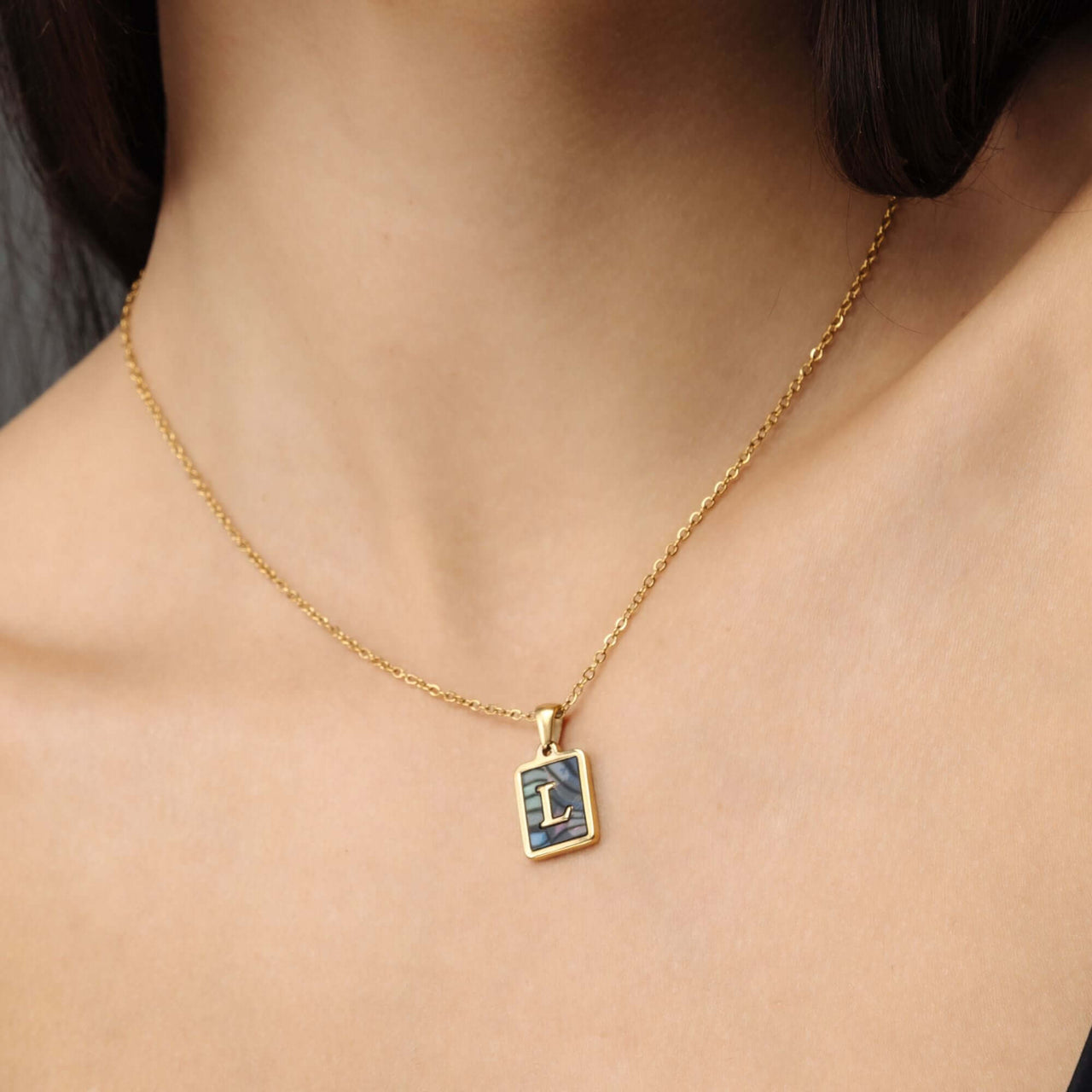 Happiness Initial Necklace - Gold necklace for women with personalized letter pendant from Brother & Sisters.