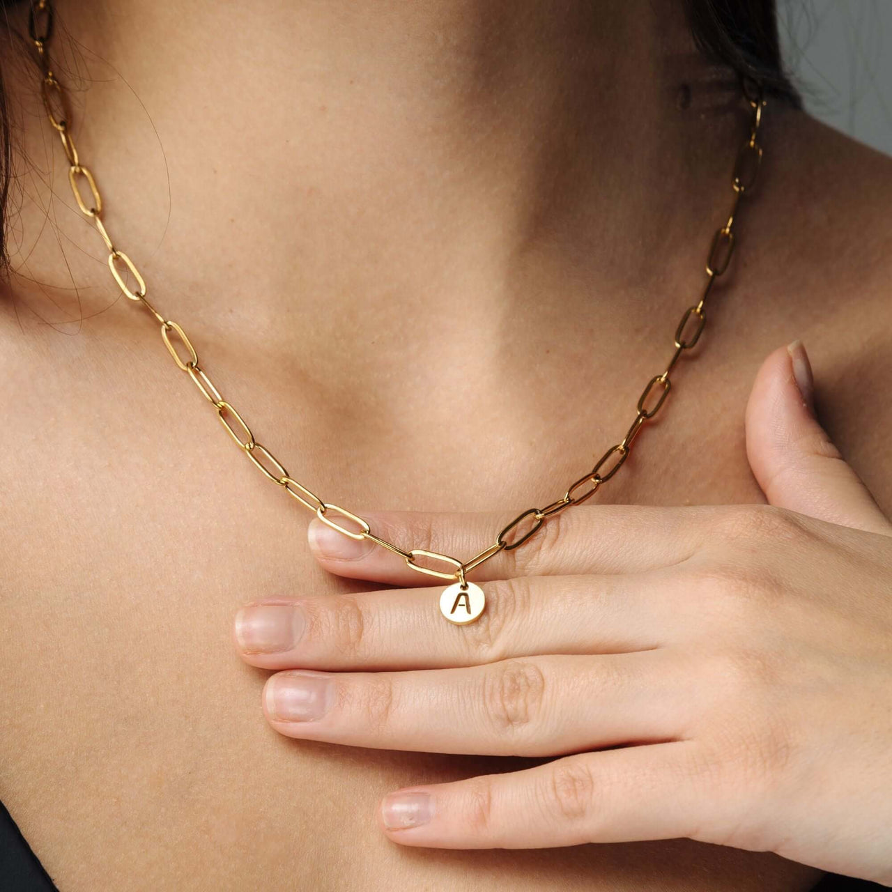 Trendy Initial Necklace by Brother & Sisters, featuring a gold chain and personalized 'A' pendant, perfect for women.