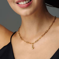 Thumbnail for Trendy Initial Necklace - A gold personalized necklace for women by Brother & Sisters, featuring a minimalist design.