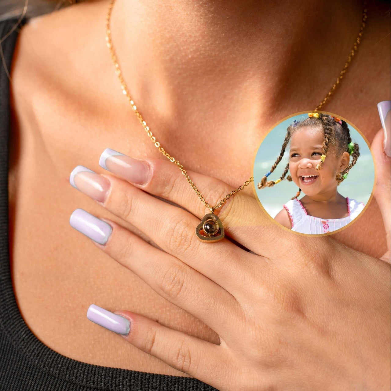 Heart Photo Necklace - Personalised Necklace - Customised Necklace Necklace Brother & Sisters