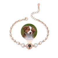 Thumbnail for Hearts Personalised Bracelet by Brother & Sisters featuring a heart pendant and a photo of a cherished pet.
