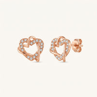 Thumbnail for Hartjes oorbellen — productfoto op witte achtergrond, rosé goud | SKU: 419593-rose-gold