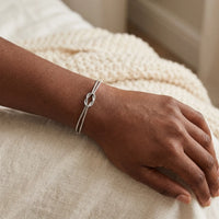 Thumbnail for Knot Couple Bracelet silver worn on Black woman intimate cozy