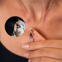 Thumbnail for Kitten Photo Necklace displaying a personalized photo pendant by Brother & Sisters, perfect for pet lovers.