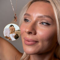 Thumbnail for Kitten Photo Necklace showcased on a model, featuring a personalized photo charm by Brother & Sisters.