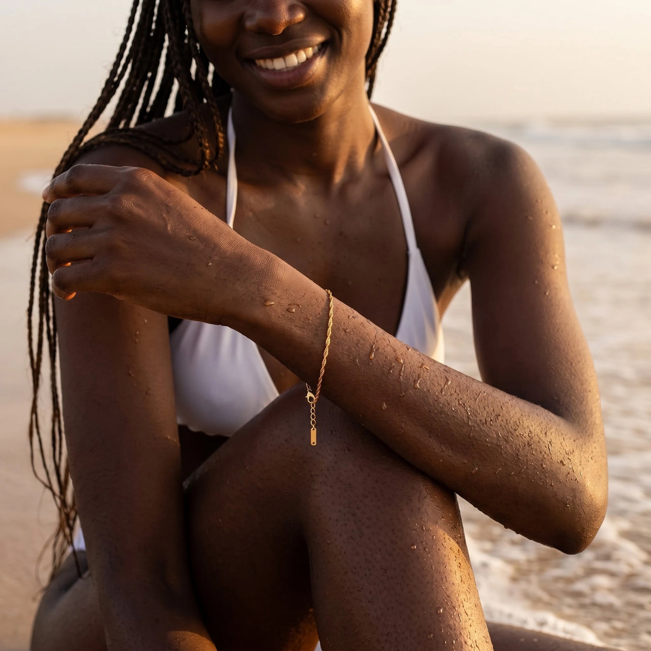 Singapore armband — gedragen in het water, waterproof, goud | SKU: lafinesse