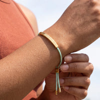 Thumbnail for Koord armband — close-up van de details, goud | SKU: lamenthe-g