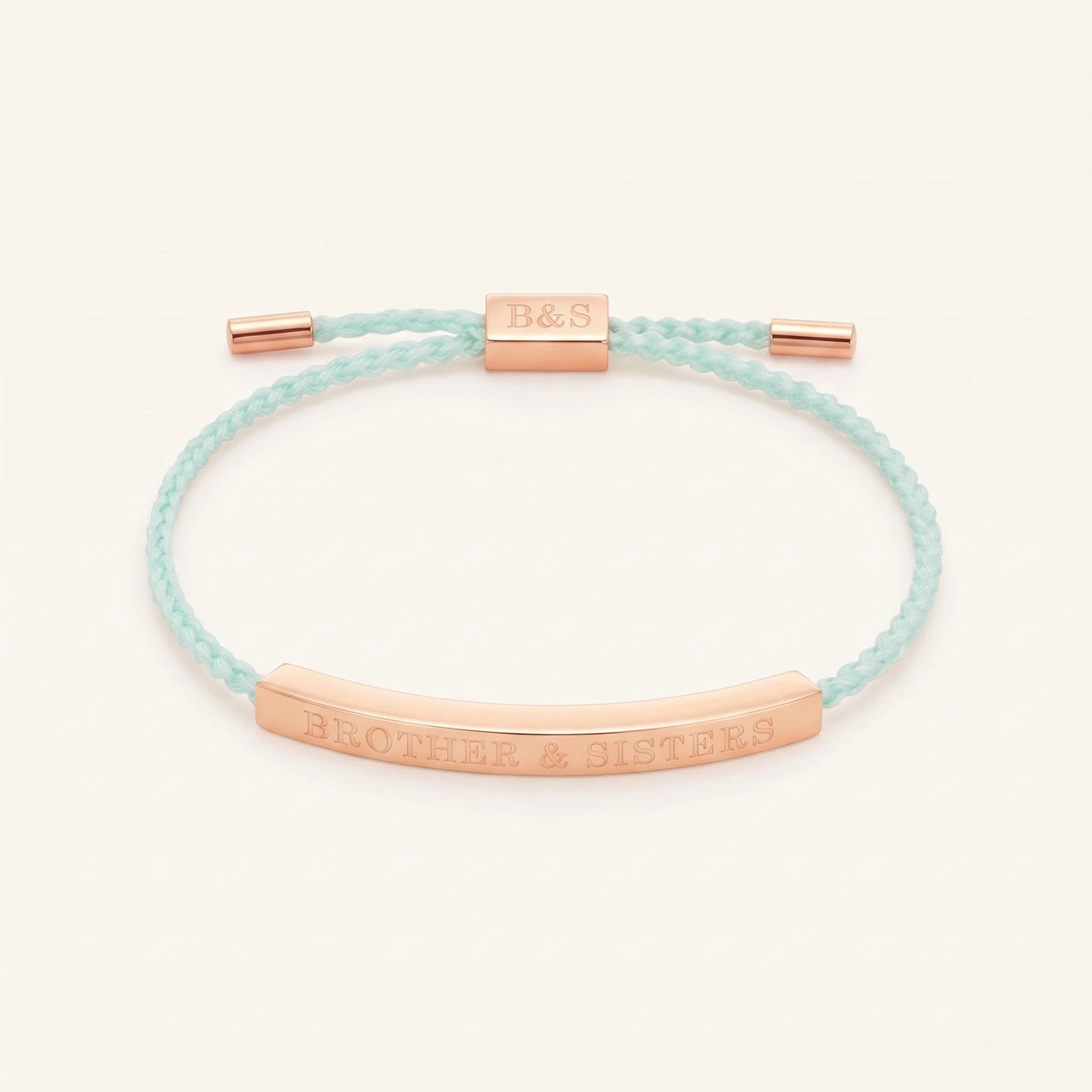 Touwtjes armband — productfoto op witte achtergrond, rosé goud | SKU: lamenthe-rg