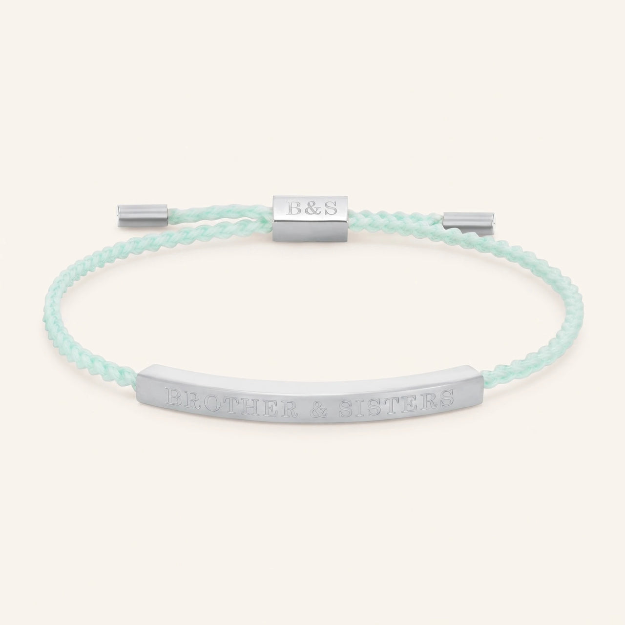 Koord armband — productfoto op witte achtergrond, zilver | SKU: lamenthe-wg