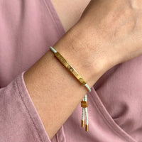 Thumbnail for Touw armband — close-up van de details, goud | SKU: lanature-g