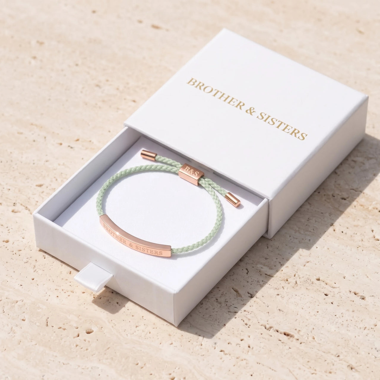 Koord armband — in de cadeaudoos, rosé goud | SKU: lanature-rg