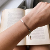 Thumbnail for Gevlochten armband — gedragen, echte grootte, rosé goud | SKU: lanature-rg