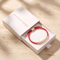 Thumbnail for Rood touwtje armband — in de cadeaudoos, rosé goud | SKU: lamour-rg