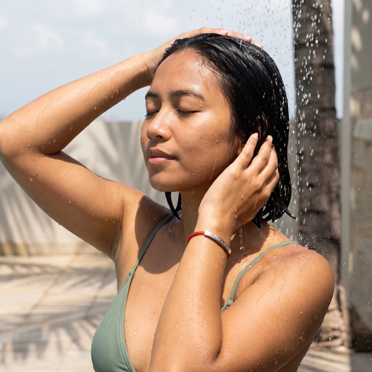 Vriendschapsarmband — gedragen onder de douche, waterproof, zilver | SKU: lamour-wg