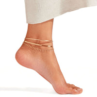 Thumbnail for Layla gold snake chain anklet macro detail — high-polish 18K gold plating finish, anti-tarnish guarantee