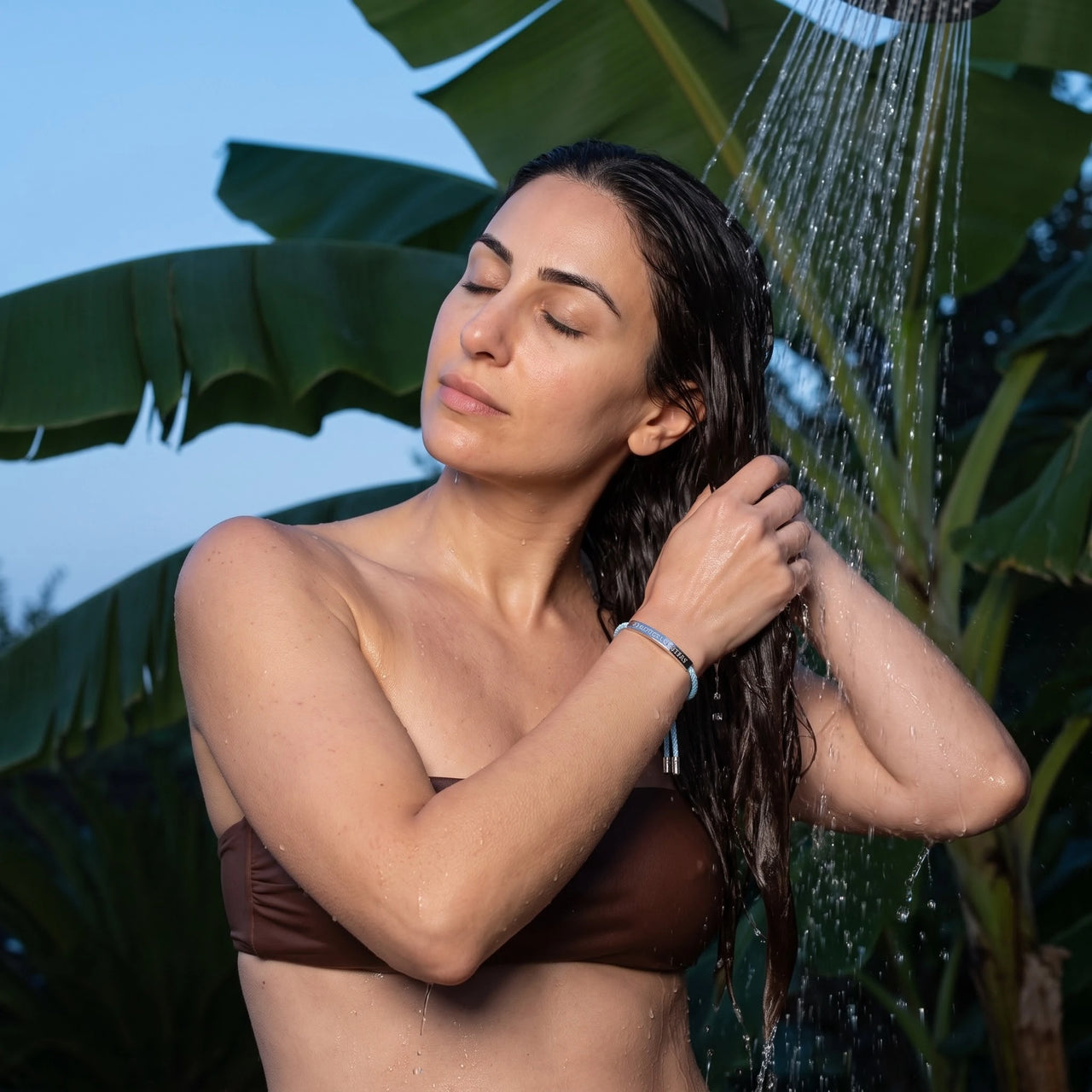 Vriendschapsarmband — gedragen onder de douche, waterproof, zilver | SKU: leciel-wg