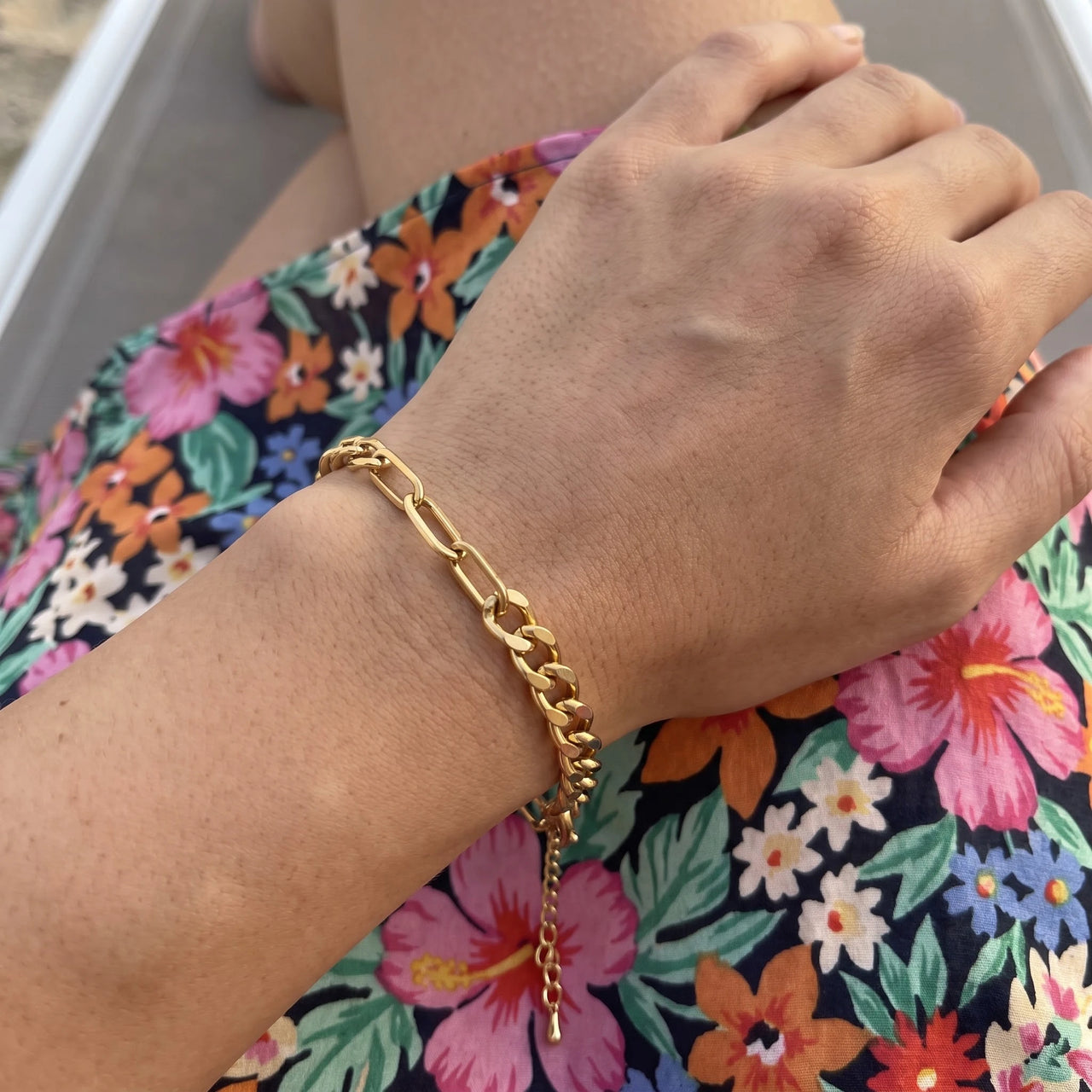 Armband dames — gedragen, echte grootte, goud | SKU: ledouble