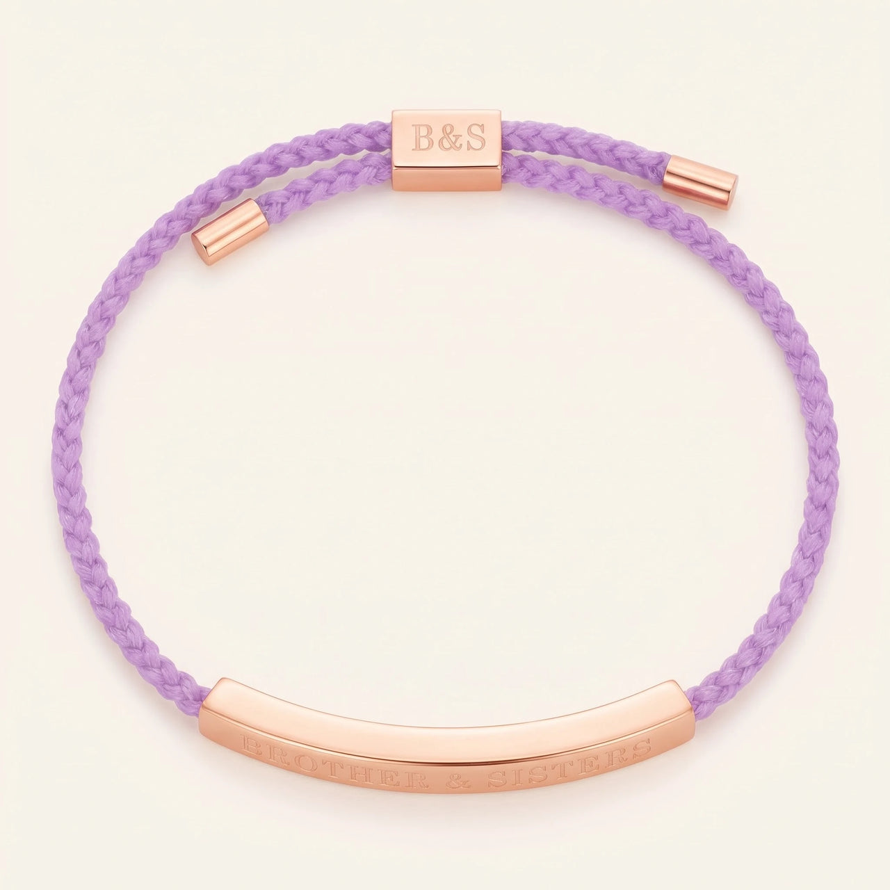 Paarse armband — productfoto op witte achtergrond, rosé goud | SKU: lemauve-rg