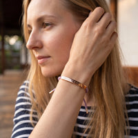 Thumbnail for Paarse armband — gedragen in het dagelijks leven, rosé goud | SKU: lemauve-rg