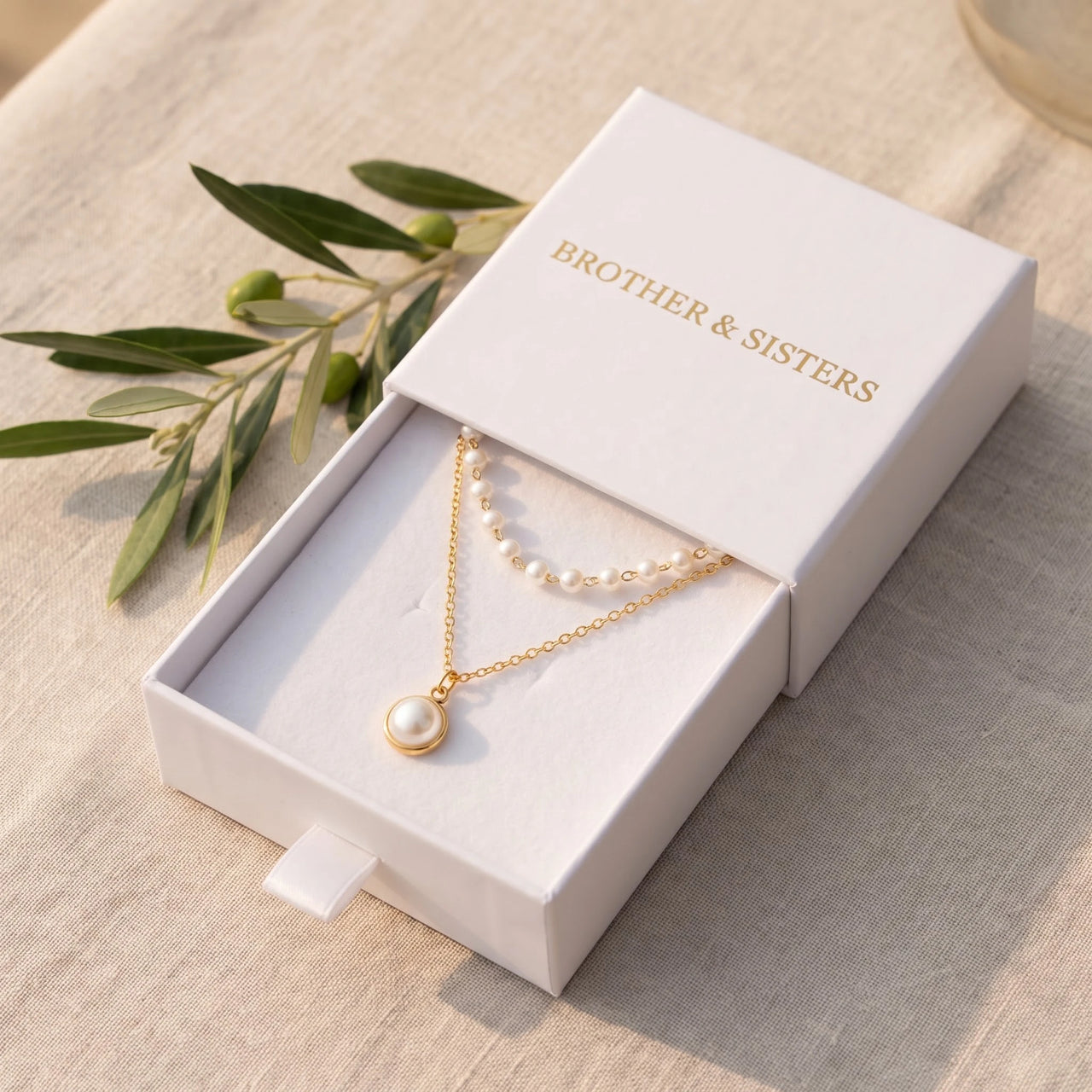 Parelketting — in de cadeaudoos, goud | SKU: lepure