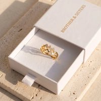 Thumbnail for Verstelbare ring — in de cadeaudoos, goud | SKU: lezigzag