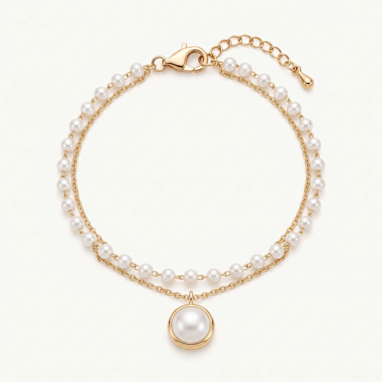 Armband parels — productfoto op witte achtergrond, goud | SKU: l-epure