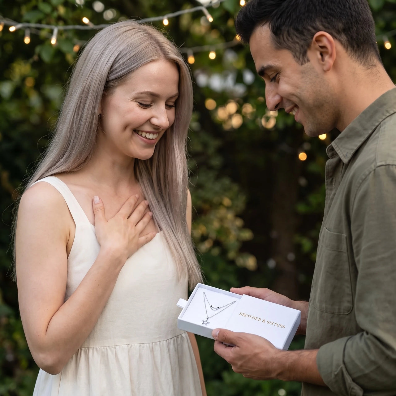 Maan ketting — cadeau gegeven, zilver | SKU: letoile-wg
