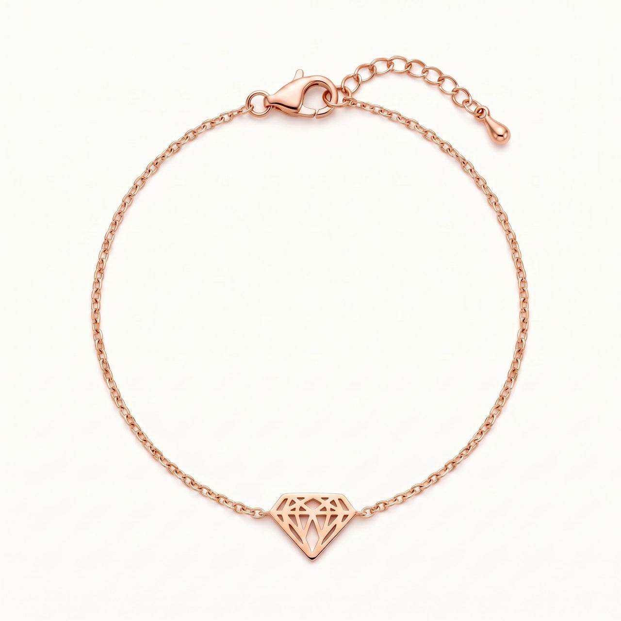 Minimalistische armband — productfoto op witte achtergrond, rosé goud | SKU: 11662607-rose-gold