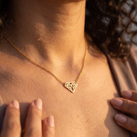 Thumbnail for Geometrische ketting — close-up van de details, goud | SKU: 12791388-gold