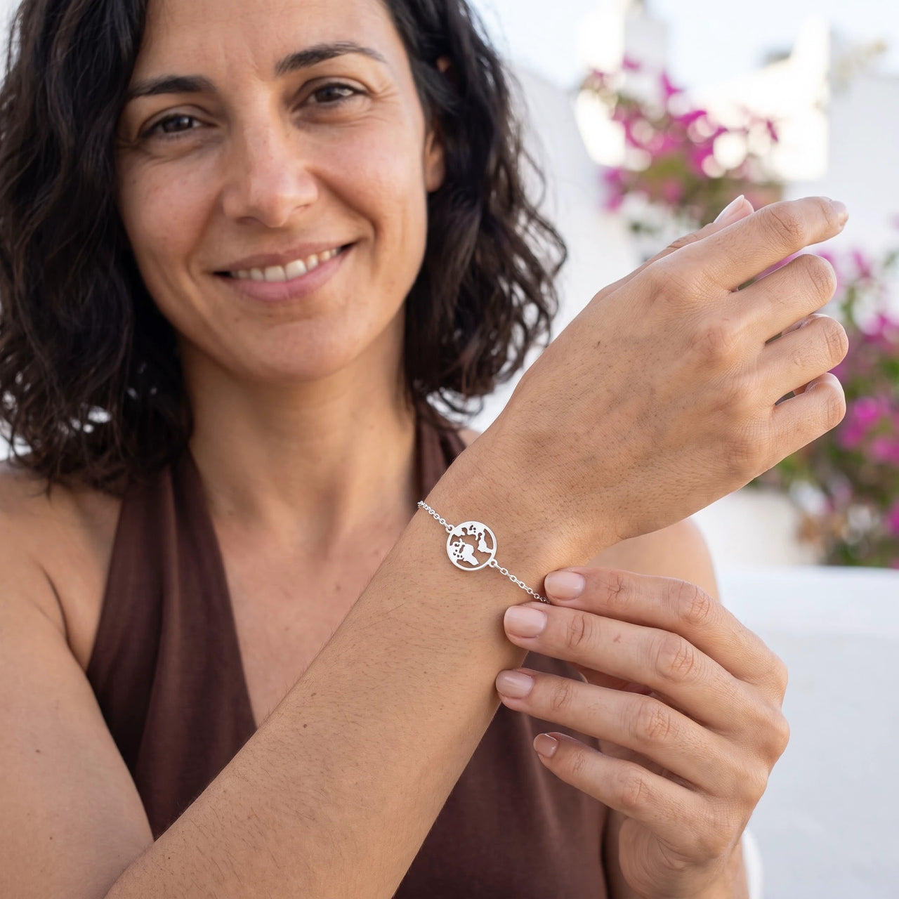 Armband dames — gedragen in het dagelijks leven, zilver | SKU: 22665062-white-gold