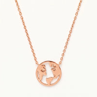 Thumbnail for Wereldbol ketting — productfoto op witte achtergrond, rosé goud | SKU: 22173453-rose-gold
