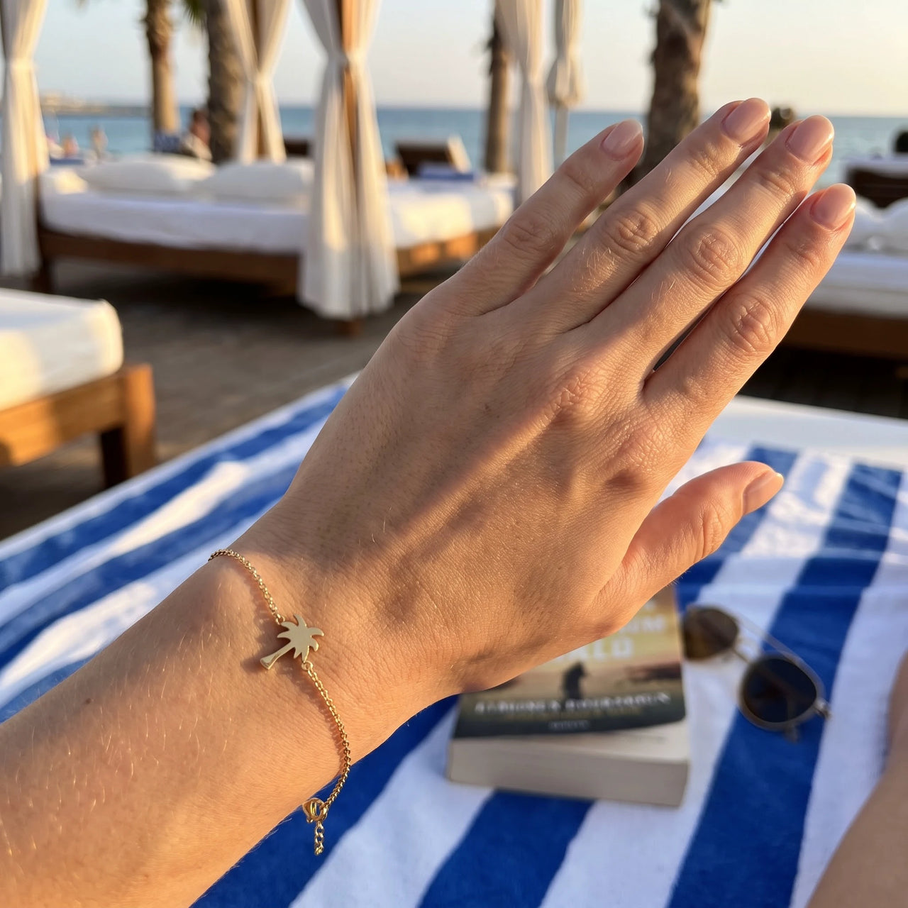 Zomer sieraden — gedragen, echte grootte, goud | SKU: 7819407-gold-color