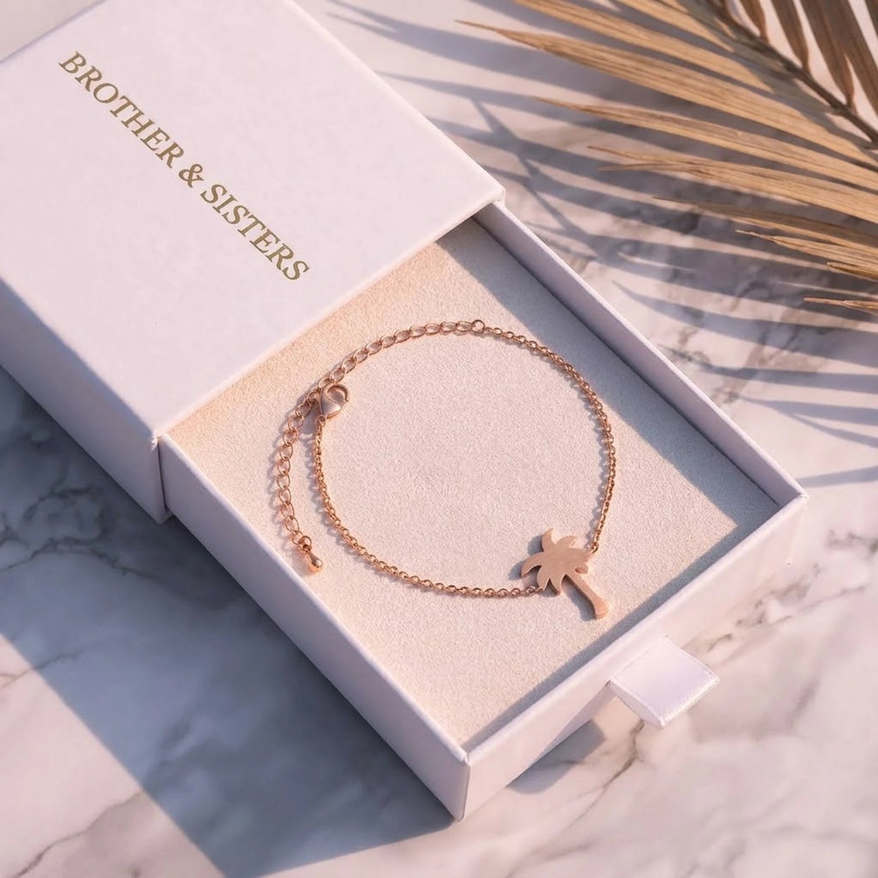 Palmboom armband — in de cadeaudoos, rosé goud | SKU: 7819407-rose-gold-color