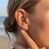 Thumbnail for Waterproof oorbellen — gedragen, echte grootte, goud | SKU: 10287609-gold-color