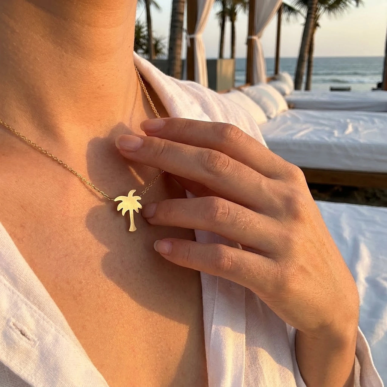 Zomer sieraden — gedragen, echte grootte, goud | SKU: 8732822-gold-color