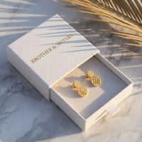 Thumbnail for Ananas oorbellen — in de cadeaudoos, goud | SKU: 437186-gold-color