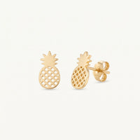 Thumbnail for Ananas oorbellen — productfoto op witte achtergrond, goud | SKU: 437186-gold-color
